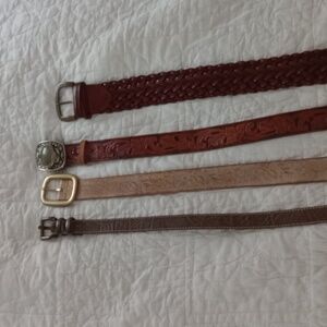 Lot of 4 leather belts